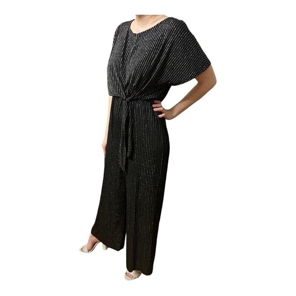 Dress Barn - Striped Black Romper - Size Small - Picture 1 of 5
